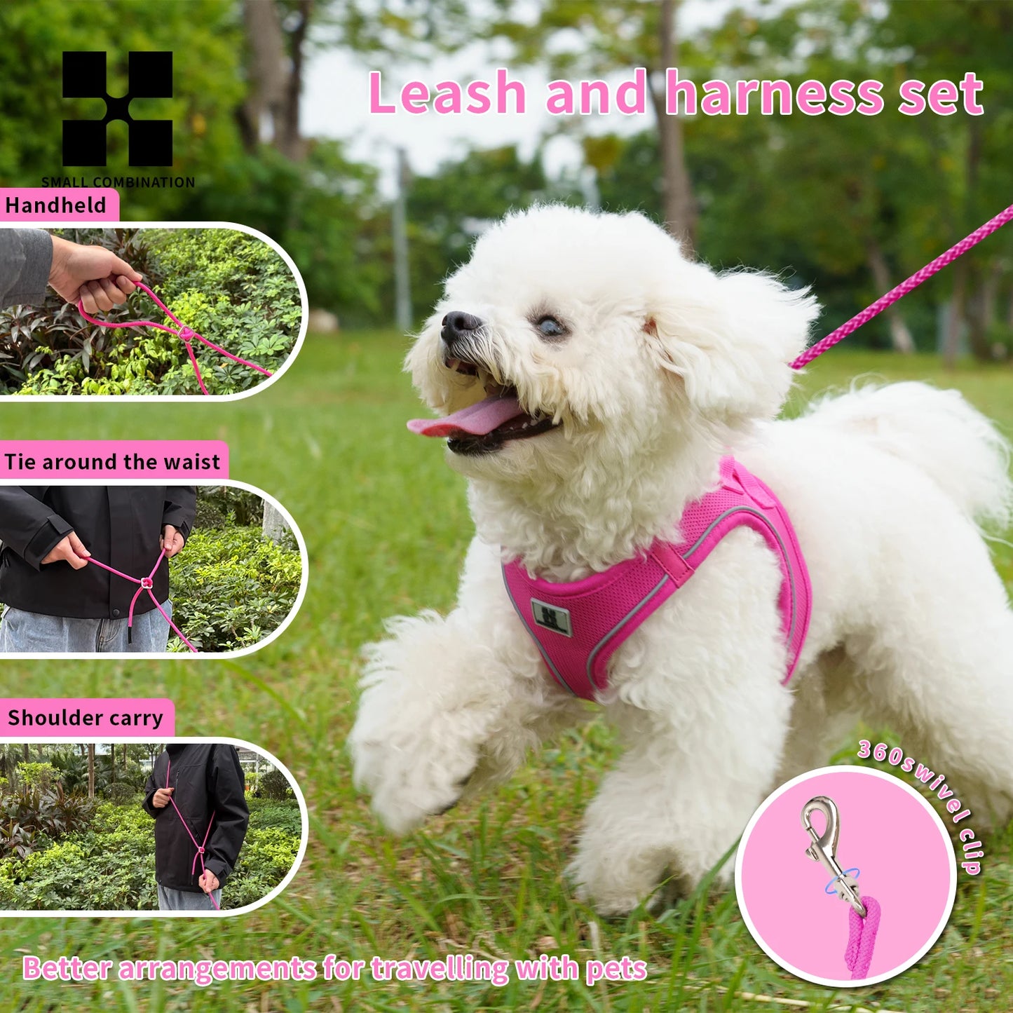 Dog Harness Leash Set for Small Medium Dog