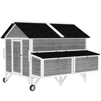 Mobile Chicken Coop with Wheels Handles Nesting Boxes
