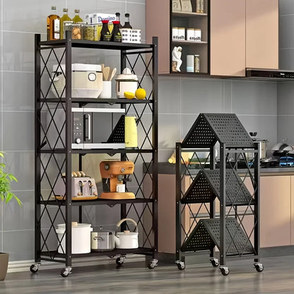 4/5 Layer Folding Storage Rack, with Wheels