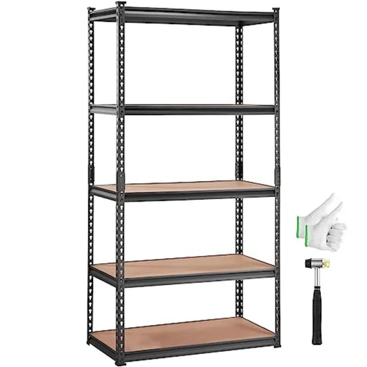Storage Shelving Unit, 5-Tier Adjustable, 2000 lbs Capacity