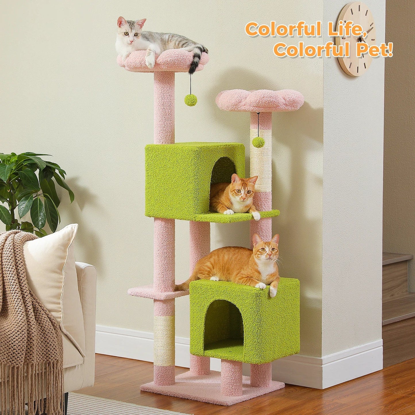 Road Cactus Cat Tree for Indoor Cats With Scratching Posts