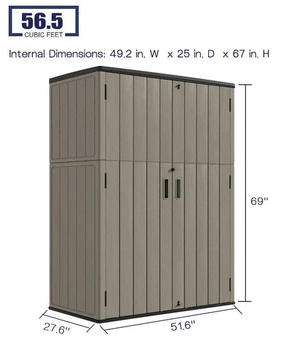 Outdoor Storage Shed,57 Cu.ft  Cabinet Waterproof
