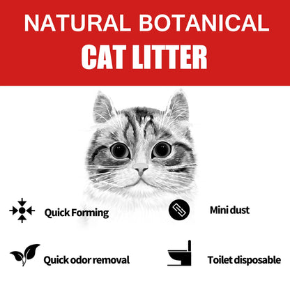 33lbs Cat Litter, Natural Botanical, Flushable, Quick Clumping,