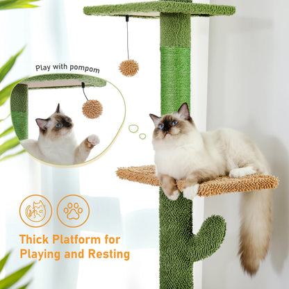 Cat Tree Floor to Ceiling Tower with Scratching Post,
