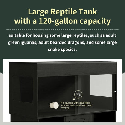 120 Gallon Reptile Tank with Stand 4x2x2