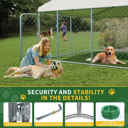 10x10 FT Dog Kennel, Heavy Duty Outdoor Enclosure