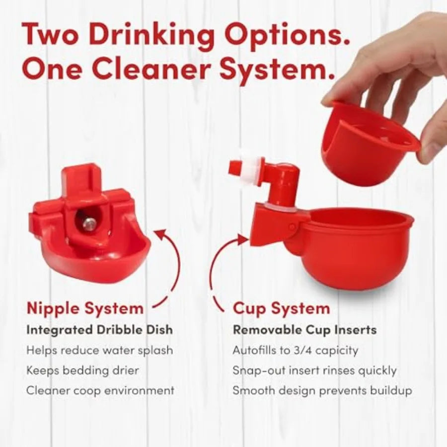 2 Gallon Chicken Waterer with 4 Auto-Fill Cups