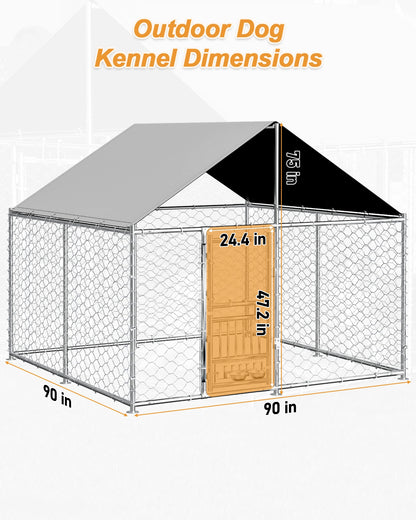 7.5 x 7.5ft Large Outdoor Dog Kennel