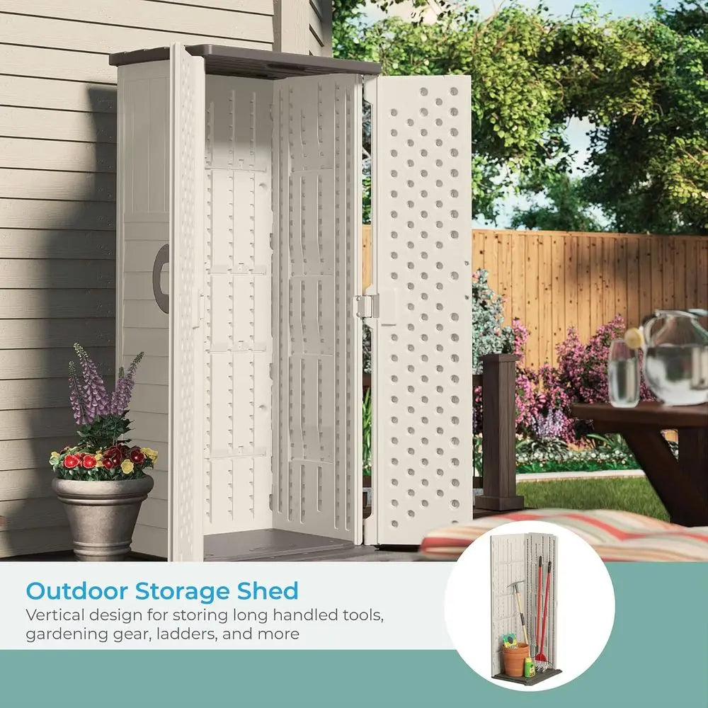 All-Weather Outdoor Storage Shed - Vanilla