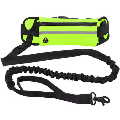 Hands Free Reflective Dog Leash Waist Bag Retractable