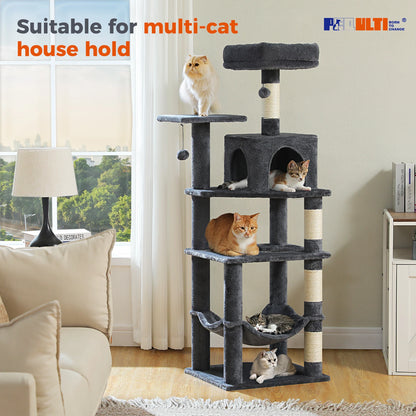 Cat Tree Tower with Private Condo, Top Perches