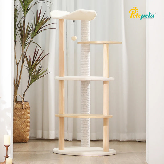 Cat Tree Tower Furniture Wooden with Scratching Post