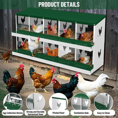 Chicken Nesting Boxes Heavy-Duty Galvanized Steel