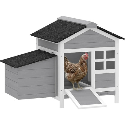 Outdoor Weatherproof Wooden Chicken Coop with Nesting Box