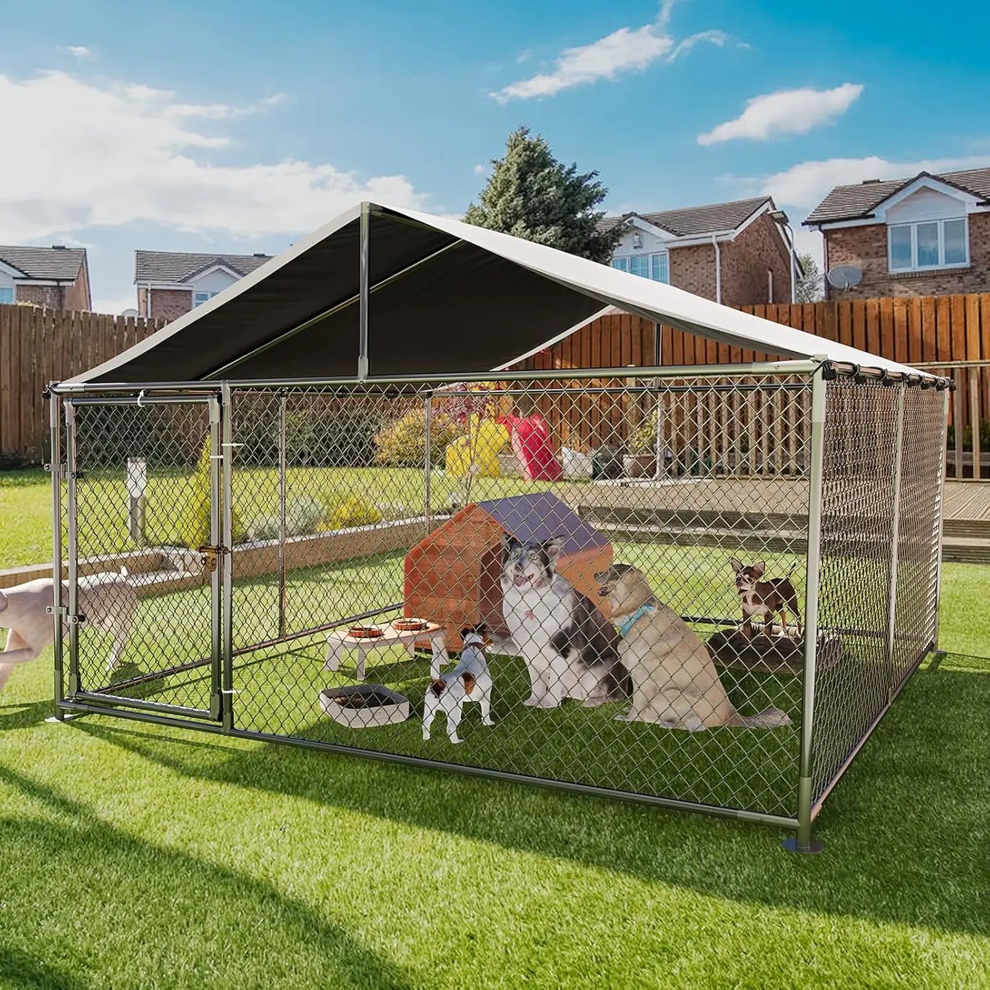 Large Dog Kennel Outdoor with Roof