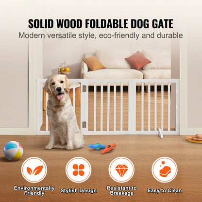 Free Standing Dog Gate 3 Panels Foldable