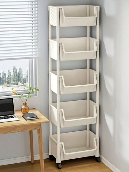 1 movable plastic storage cart, practical sorting rack