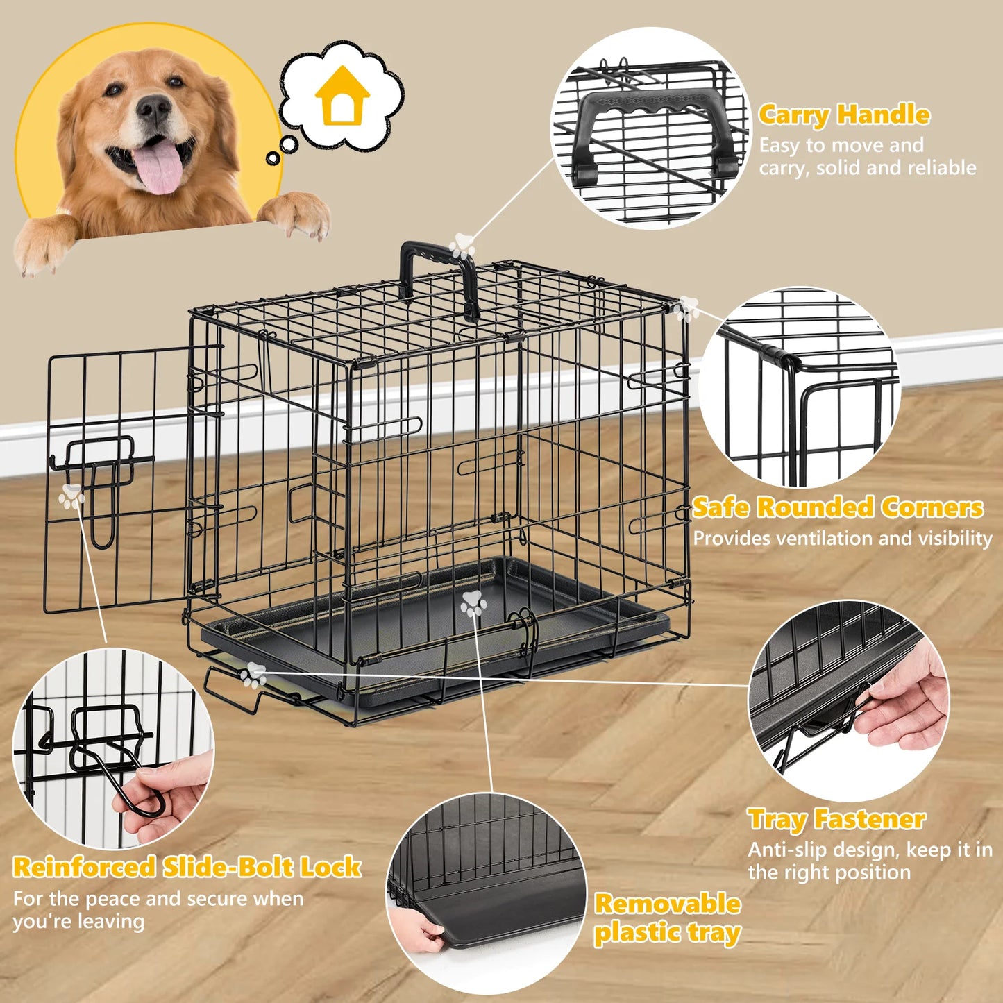 18 Inch Single Door Dog Crate Metal Pet Kennel