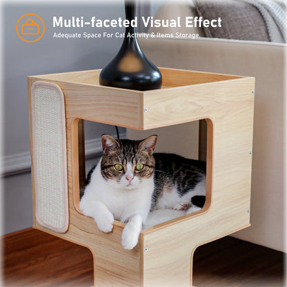Wood Cat Condo House Bed Tree Tower