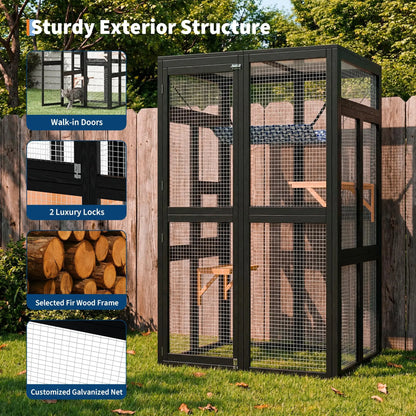 Large Wooden Catio Outdoor Cat Enclosure
