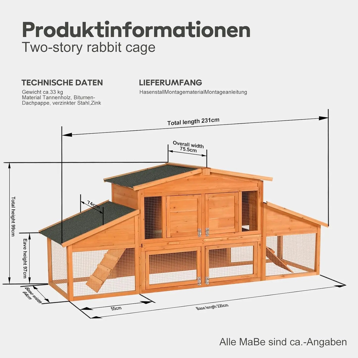 Weatherproof Wooden Chicken Coop with Run