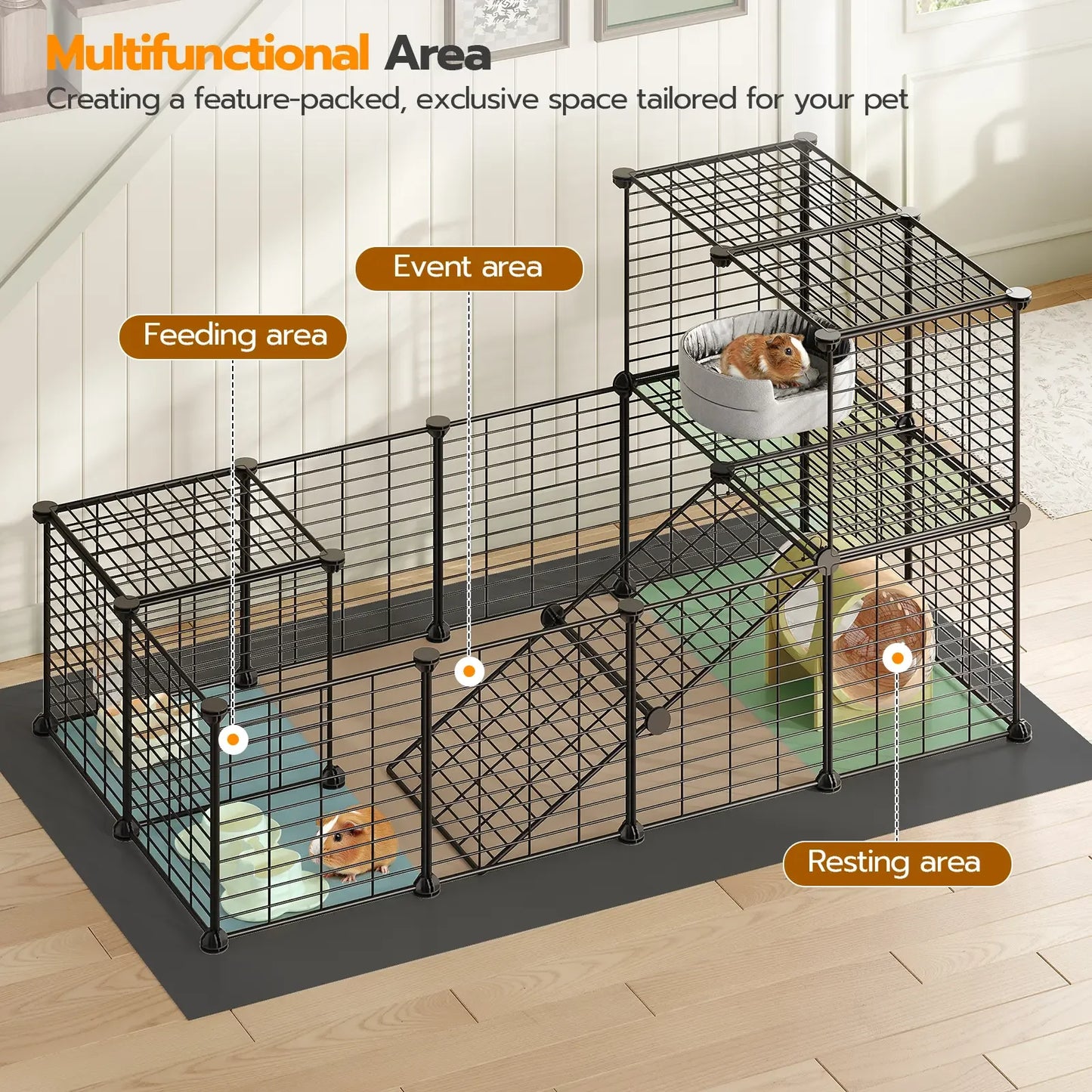 Guinea Pig Cage with Waterproof Mat