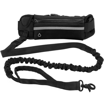 Hands Free Reflective Dog Leash Waist Bag Retractable