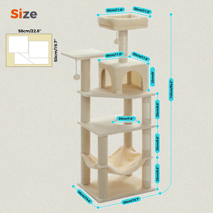 Cat Tree Tower with Private Condo, Top Perches