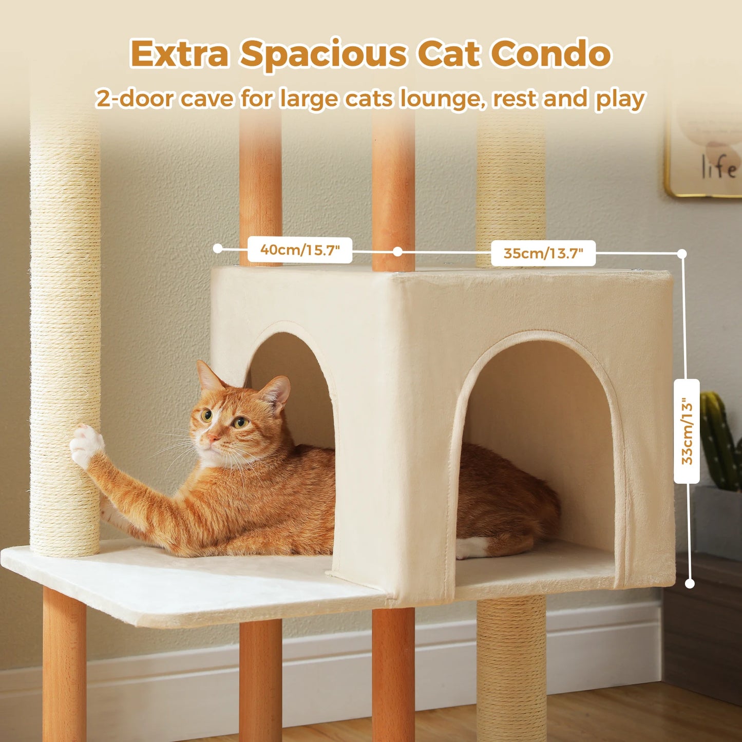 Modern Cat Tree for Indoor Cats, Multi-Level