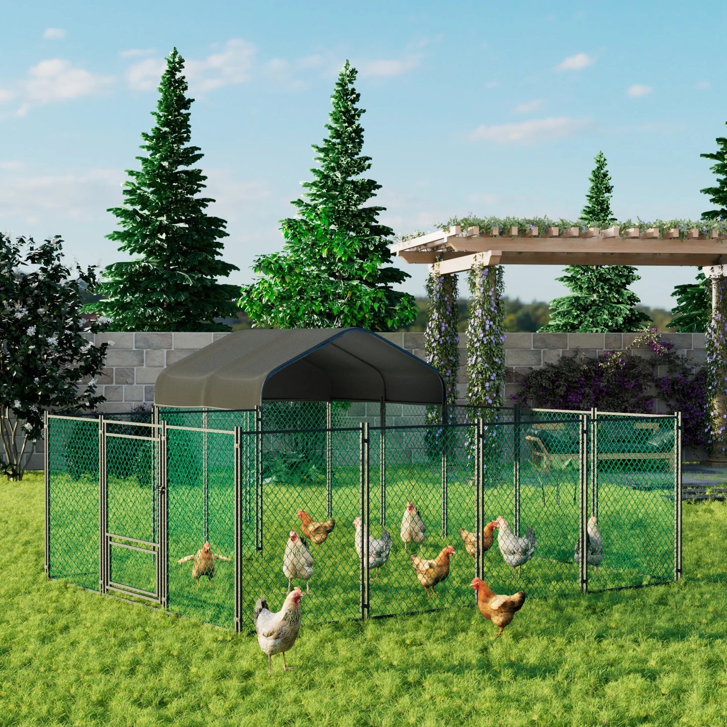 Chicken Coop/ Run Pen Metal Portable Cage