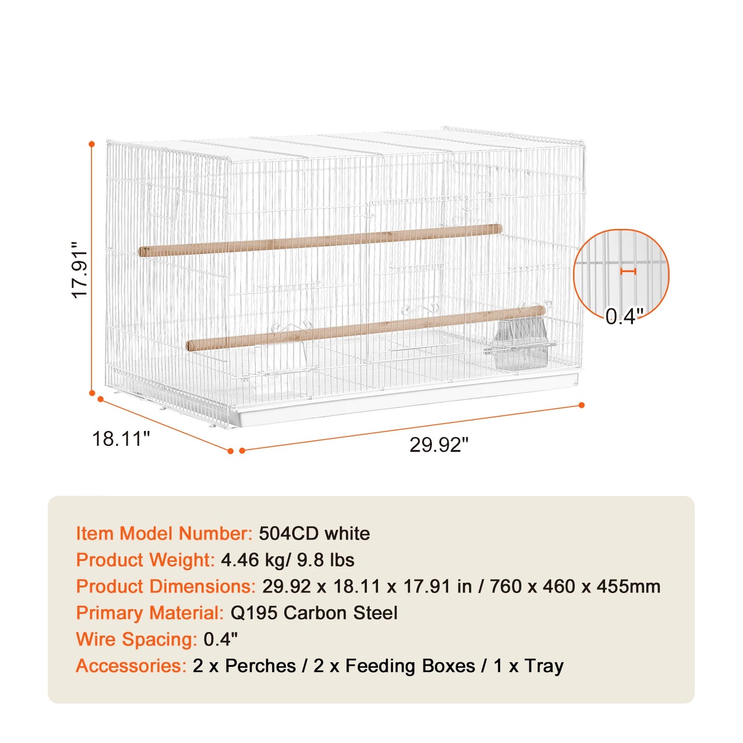 30In Flight Bird Cage Stackable Divided Small Animal Cage