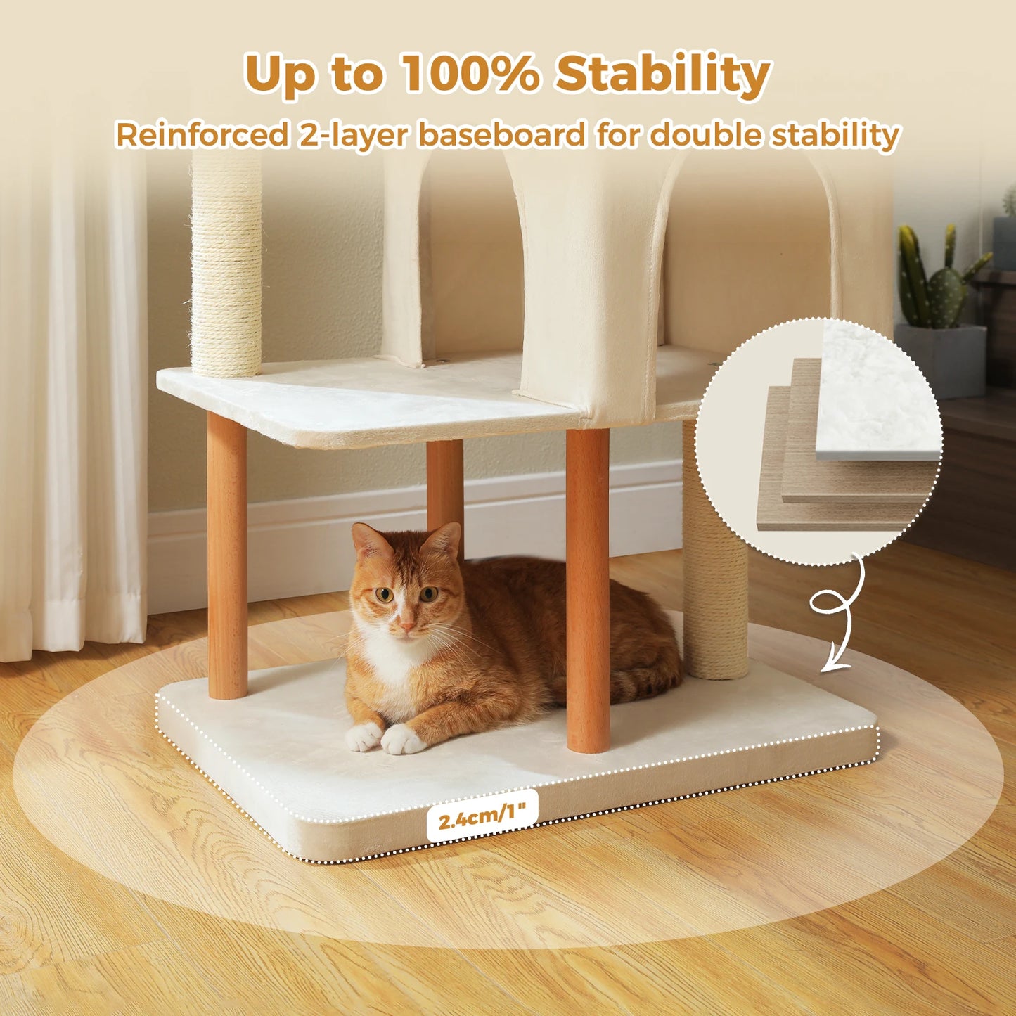 Modern Cat Tree for Indoor Cats, Multi-Level
