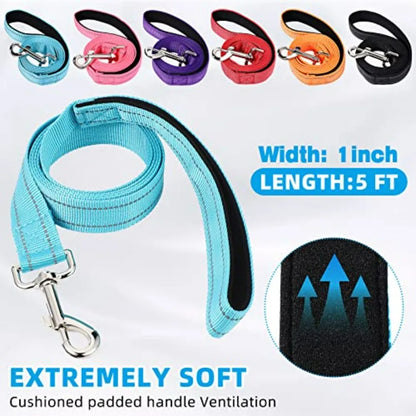 6 Sets Reflective Dog Leash and Collar Set, Nylon