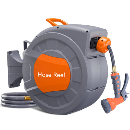 Retractable Garden Hose Reel 65/ 100 ft, Wall Mounted,