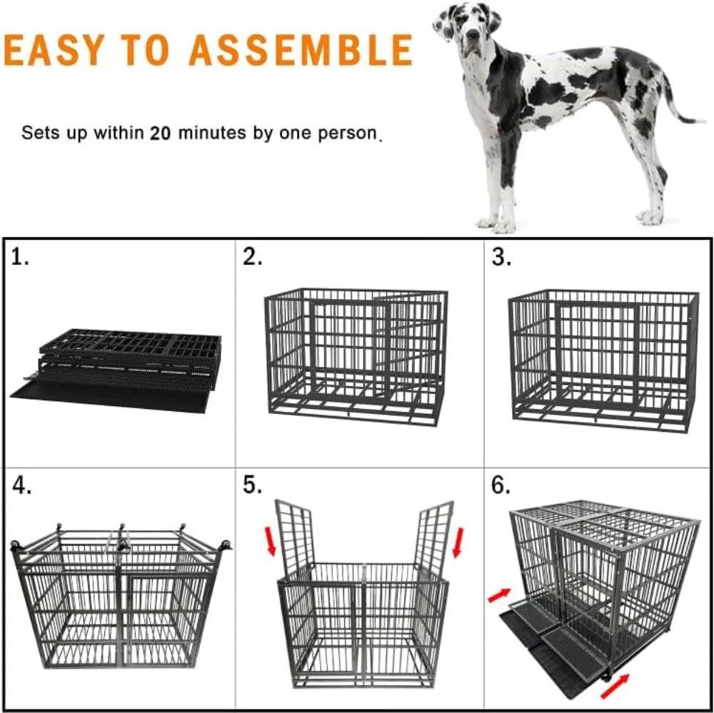 54 inch Heavy Duty Indestructible Dog Crate