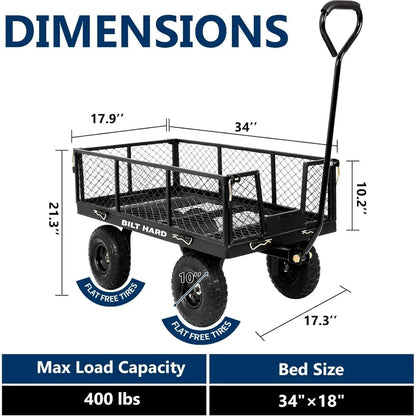 Steel Cart BILT HARD 400 lbs 10" Flat Free Tires