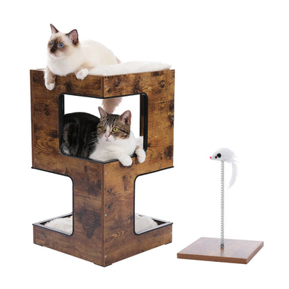 Wood Cat Condo House Bed Tree Tower