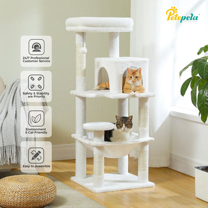 5-Level Cat Tower Tree, w/Hammock, w/Condo, w/Perch
