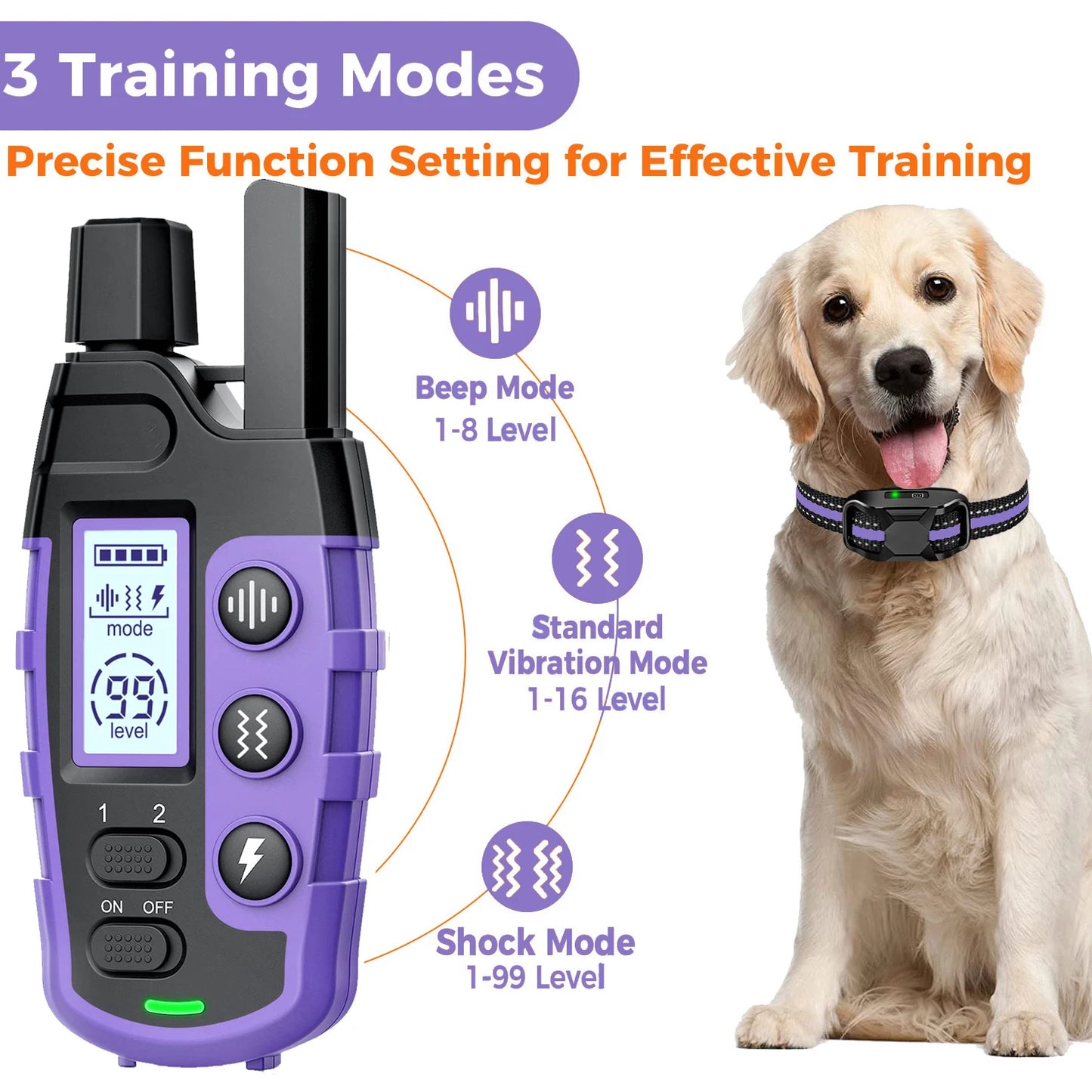 Electric Dog Training Collar Remote Control 3300Ft