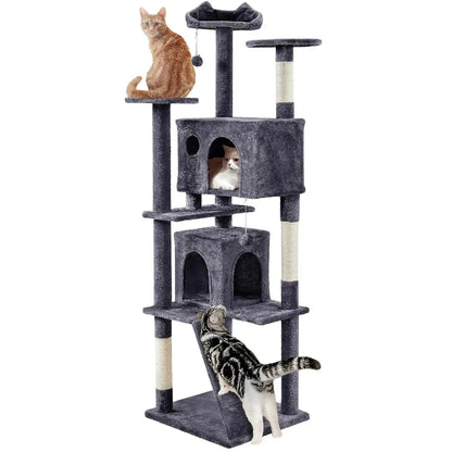 54in Cat Tree Tower with Kitten-Ear Perch