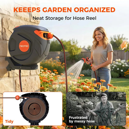 New Retractable Garden Hose Reel 5/8 inch x 50 ft