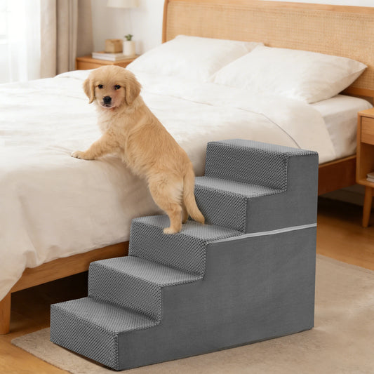 3-5 Step Right Angled Foam Dog Stairs Washable