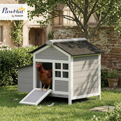 Outdoor Weatherproof Wooden Chicken Coop with Nesting Box