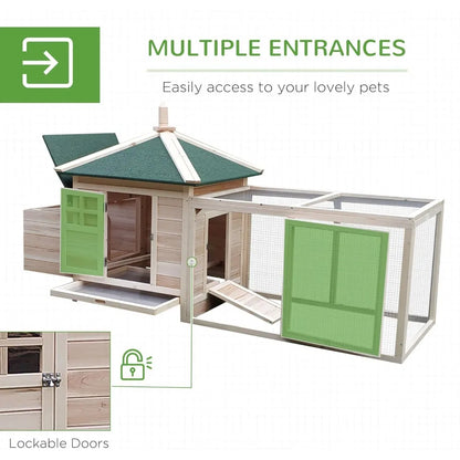 Wooden Chicken Coop with Nesting Box,