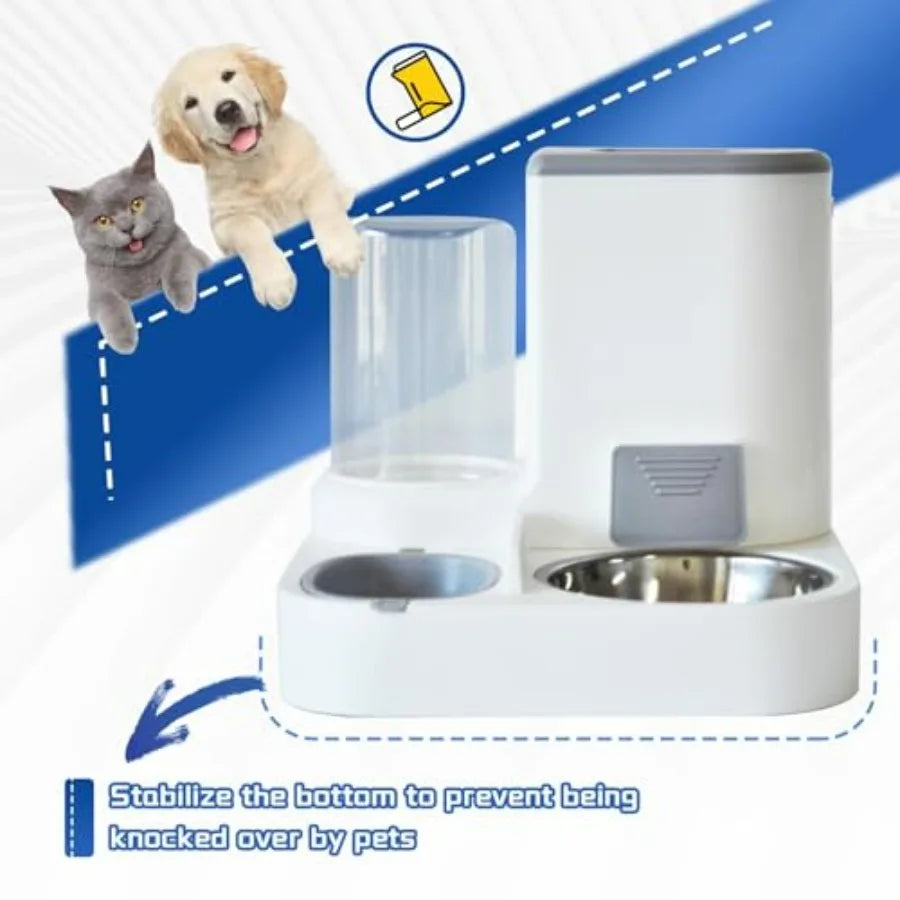 Automatic Cat Food and Water Dispenser Set 2 in 1,