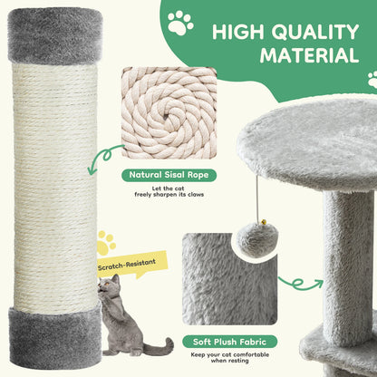 44In Cat Tree Climbing Tower, Scratching Posts, Condo, Perch