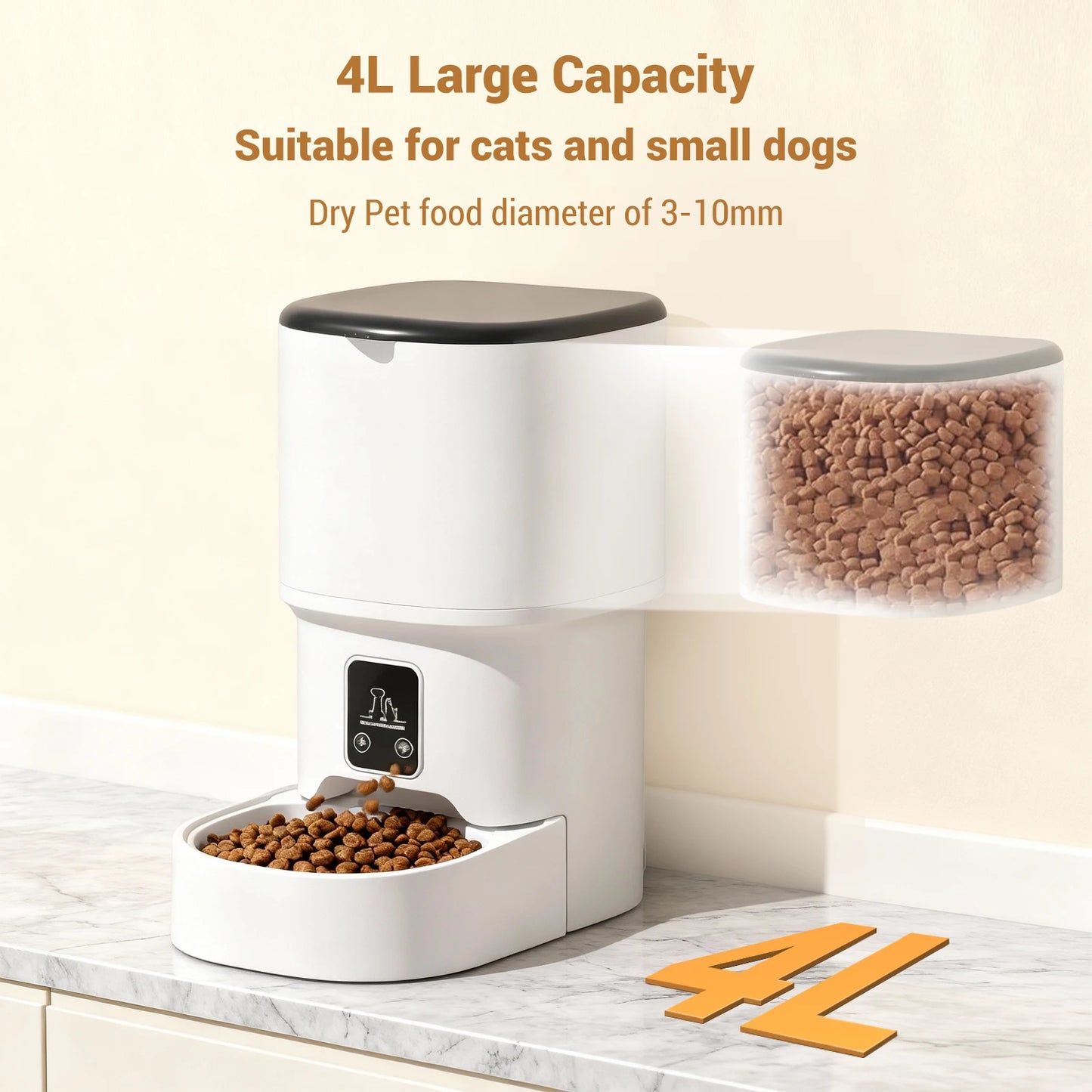 Automatic Cat Feeder with Timer Up to 6 Meals Per Day