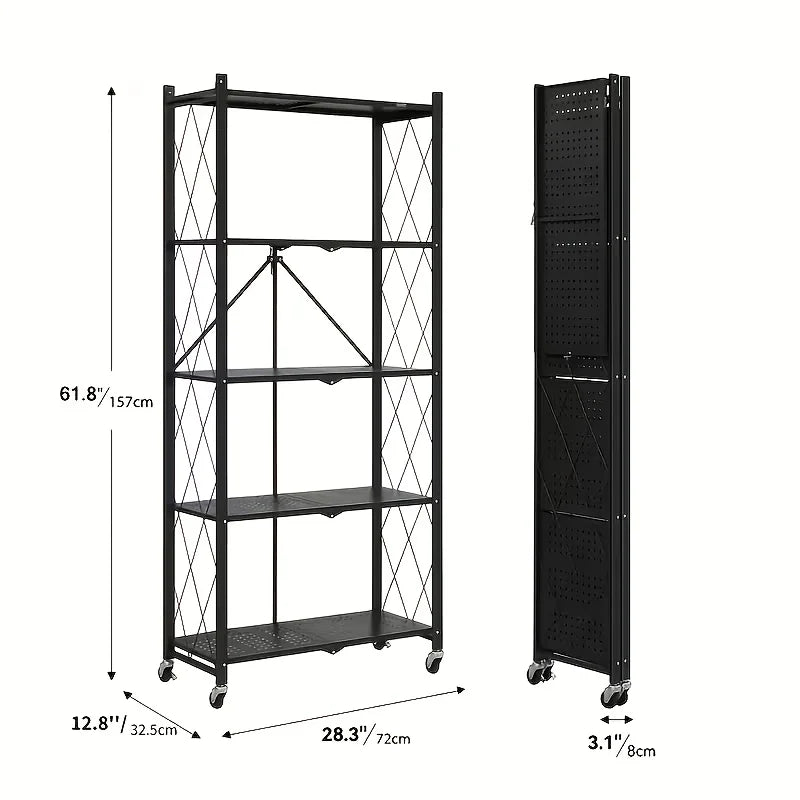 4/5 Layer Folding Storage Rack, with Wheels
