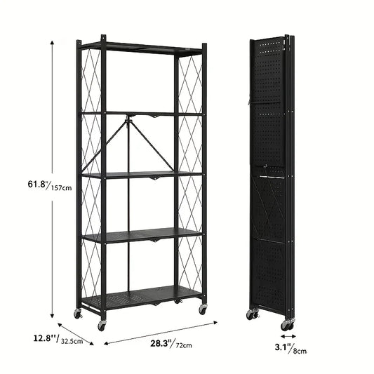 4/5 Layer Folding Storage Rack, with Wheels