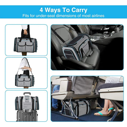 Airline-Approved Expandable Pet Carrier for Small Dogs & Cats